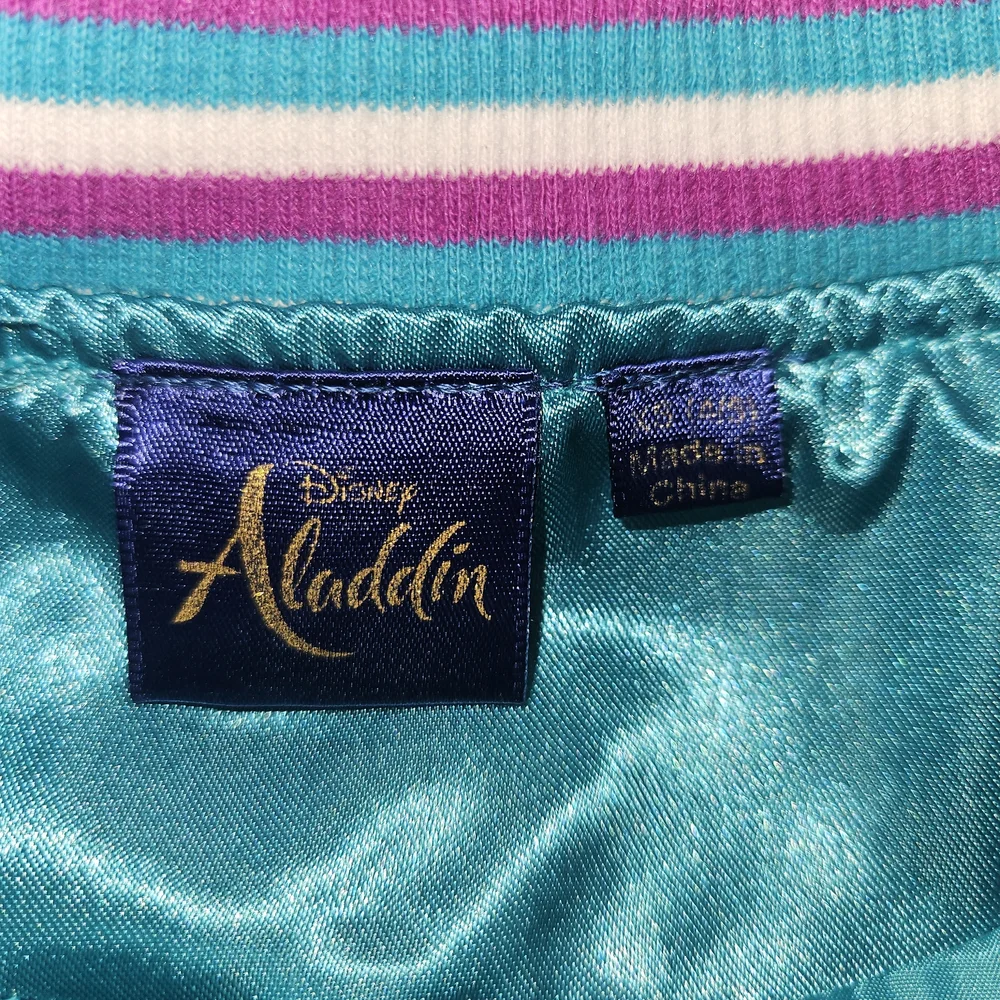 Disney Aladdin Teal and Purple Satin Fabric Jacket Girls XS 4-5